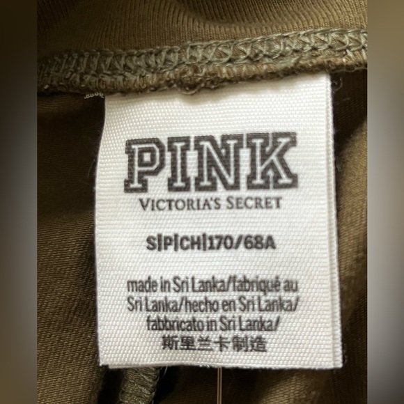 NWT Victoria’s Secret PINK Olive Green Tropical Logo Leggings S 🌴 - Picture 6 of 7